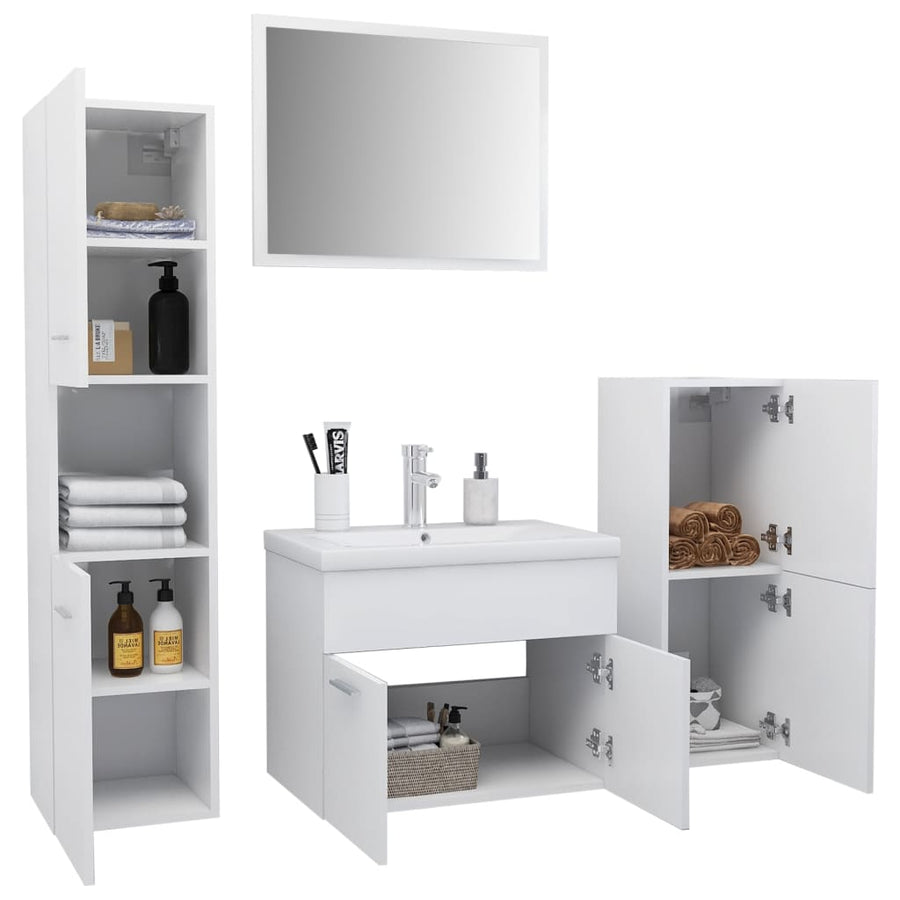 Badkamermeubelset Spaanplaat 60 x 38.5 x 46 cm Wit