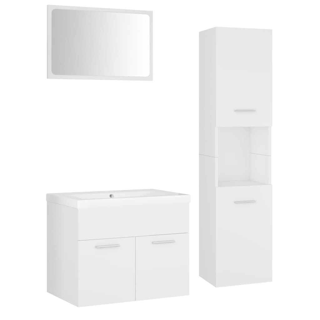 Badkamermeubelset Spaanplaat 60 x 38.5 x 46 cm Wit