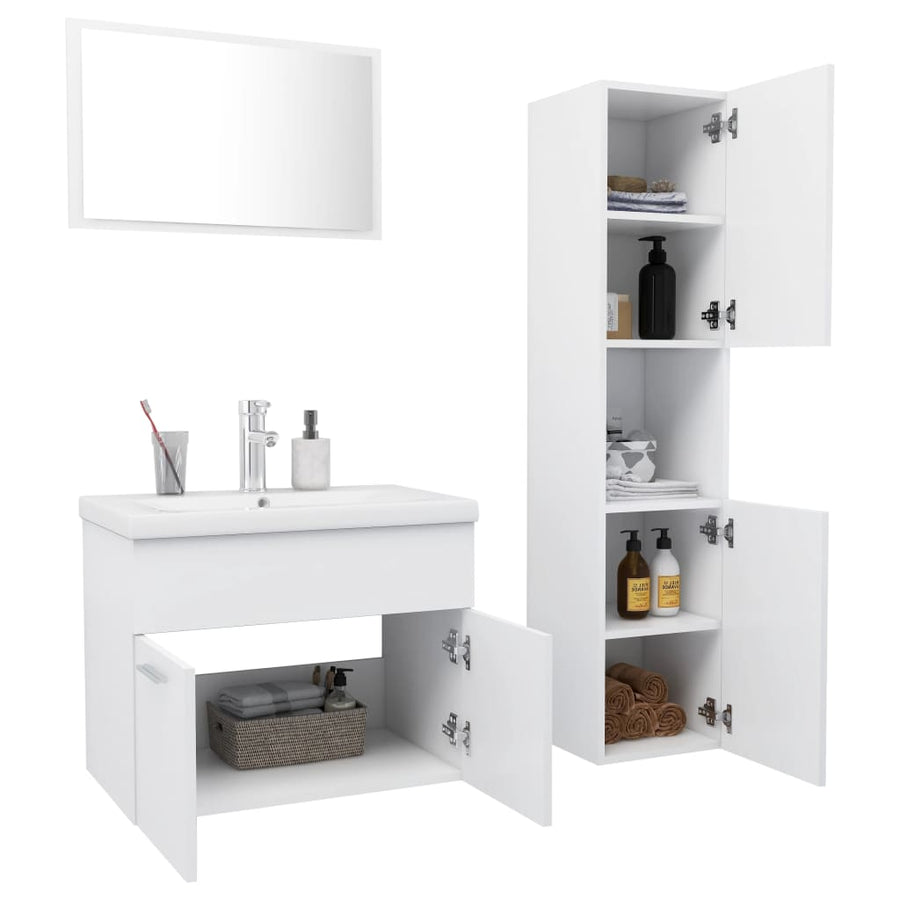 Badkamermeubelset Spaanplaat 60 x 38.5 x 46 cm Wit