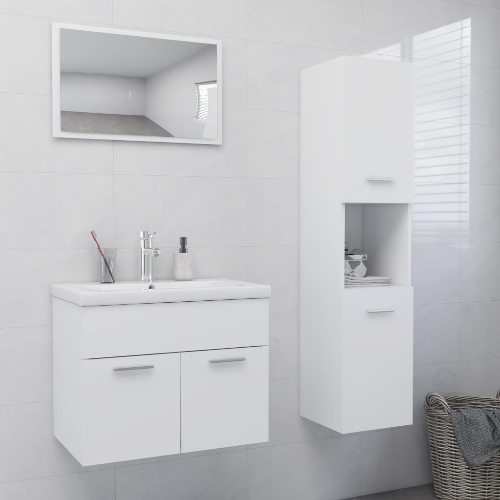Badkamermeubelset Spaanplaat 60 x 38.5 x 46 cm Wit