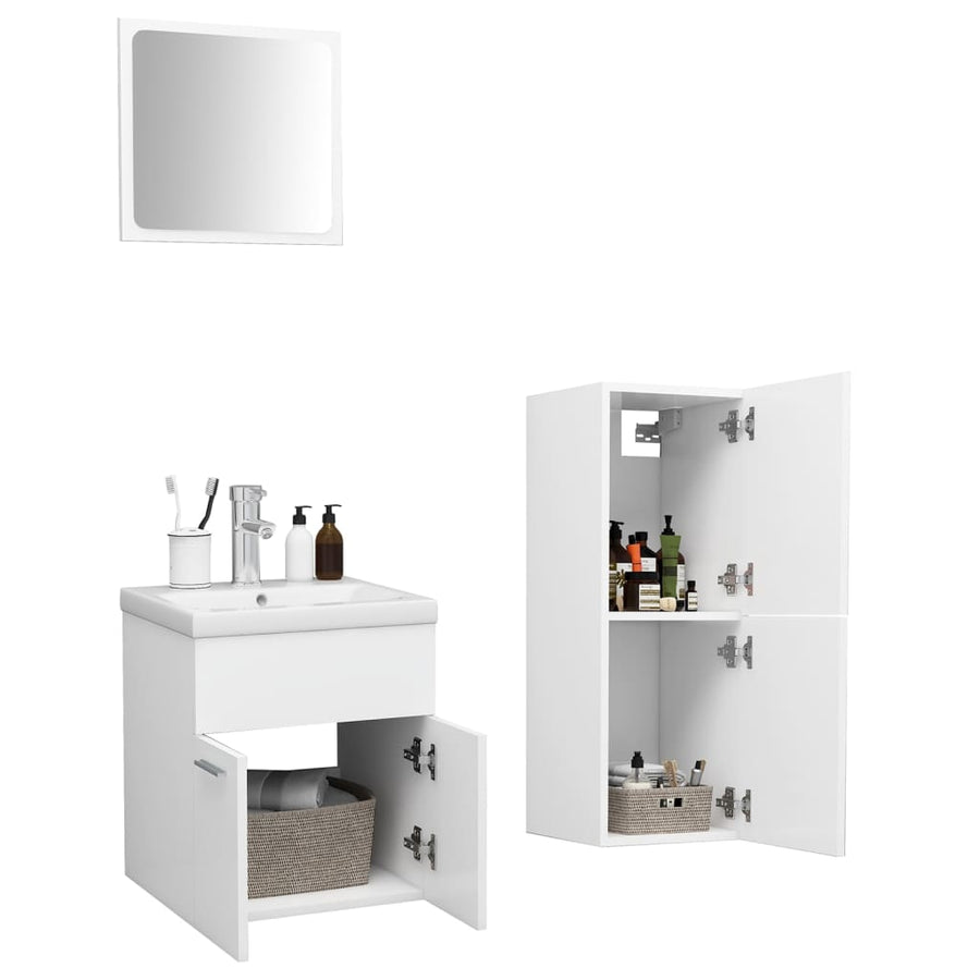 Badkamermeubelset Spaanplaat Wit 41 x 38.5 x 46 cm