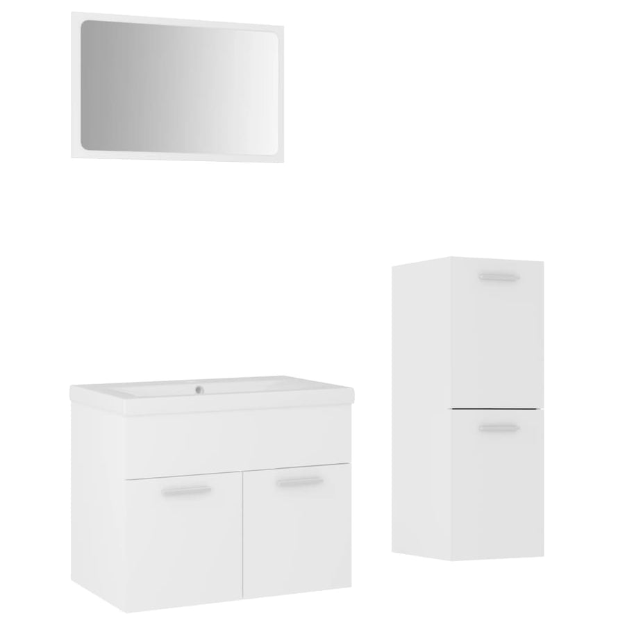 Badkamermeubelset Spaanplaat 60 x 38.5 x 46 cm Wit