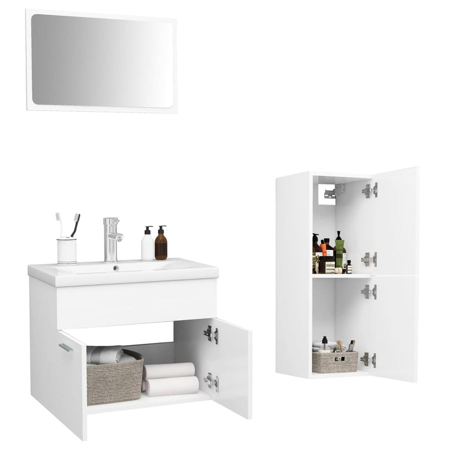 Badkamermeubelset Spaanplaat 60 x 38.5 x 46 cm Wit