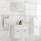 Bathroom furniture set, treated wood, white