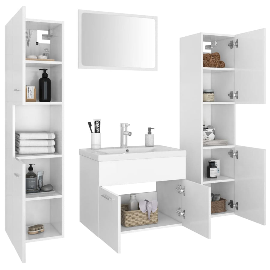 Badkamermeubelset Spaanplaat 60 x 38.5 x 46 cm Wit