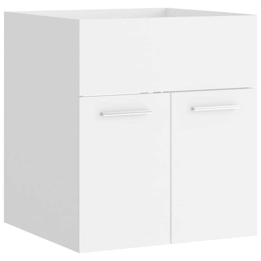 Wastafelkast met ingebouwde wastafel bewerkt hout wit 1 41 x 38.5 x 46 cm Wit