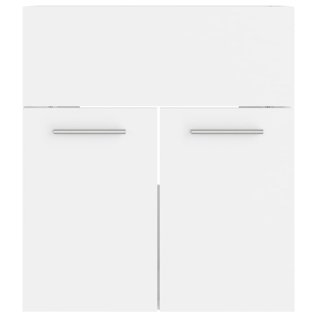 Wastafelkast met ingebouwde wastafel bewerkt hout wit 1 41 x 38.5 x 46 cm Wit