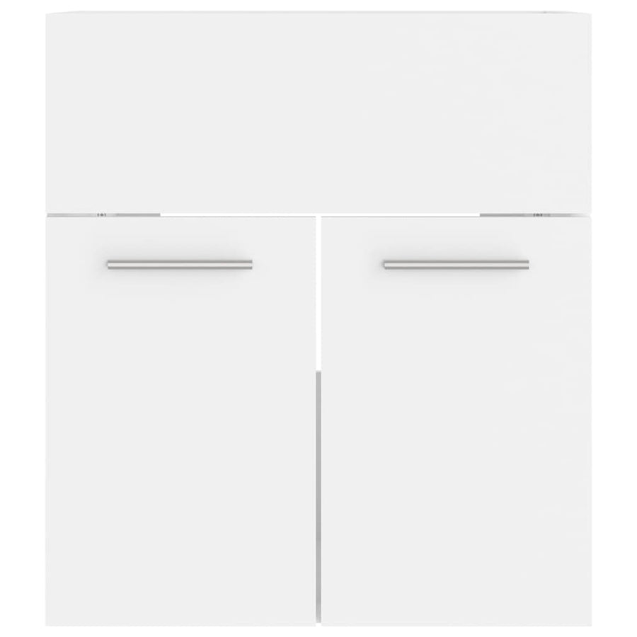 Wastafelkast met ingebouwde wastafel bewerkt hout wit 1 41 x 38.5 x 46 cm Wit