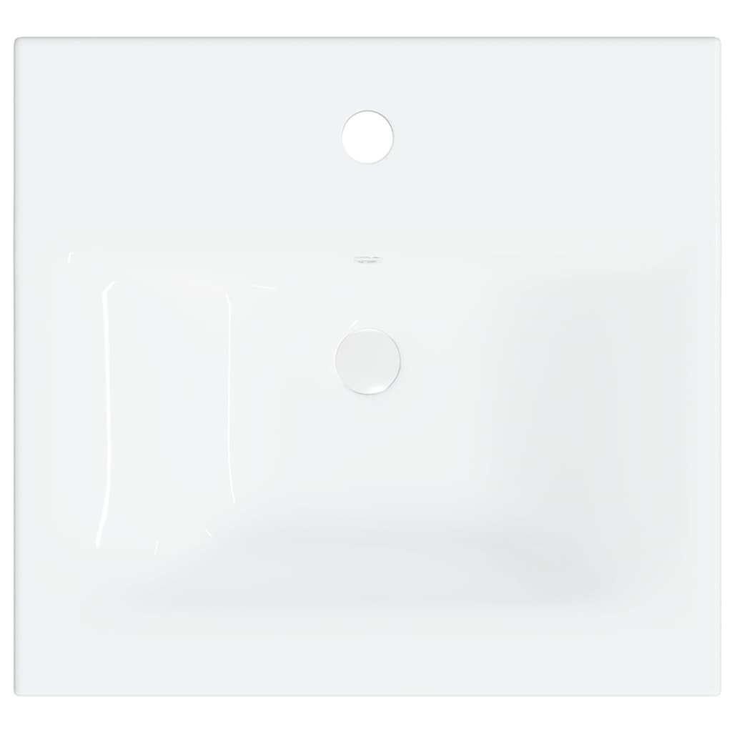 Wastafelkast met ingebouwde wastafel bewerkt hout wit 1 41 x 38.5 x 46 cm Wit