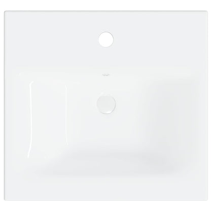 Wastafelkast met ingebouwde wastafel bewerkt hout wit 1 41 x 38.5 x 46 cm Wit