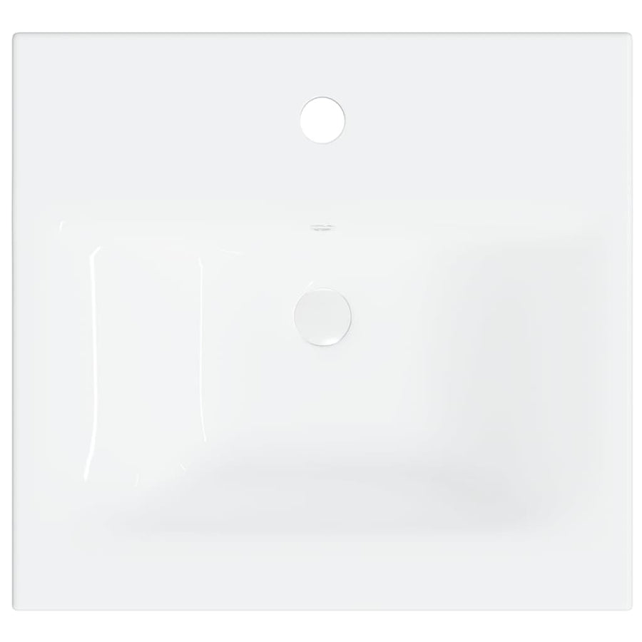 Wastafelkast met ingebouwde wastafel bewerkt hout wit 1 41 x 38.5 x 46 cm Wit