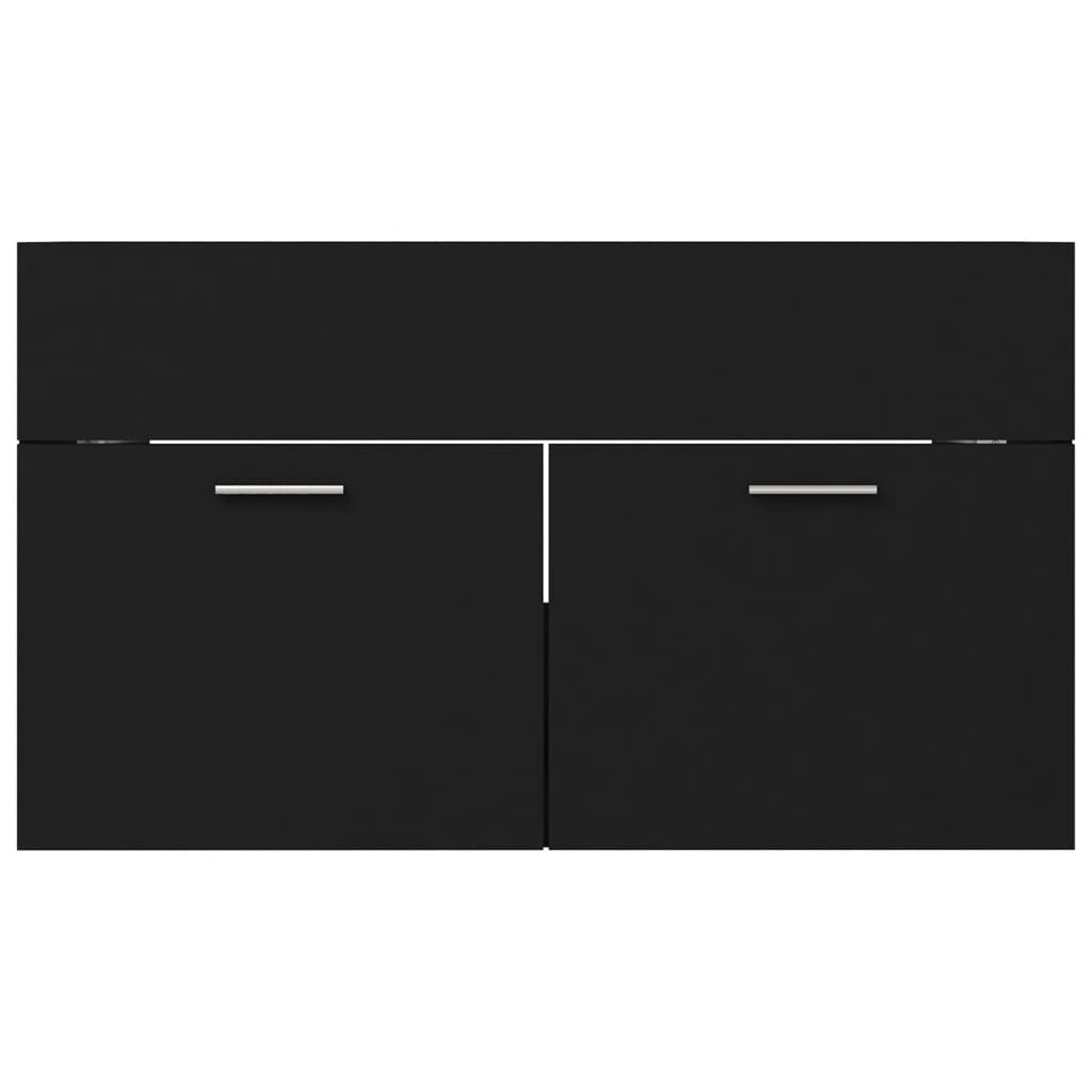 Wastafelkast met ingebouwde wastafel spaanplaat zwart 1 80 x 38.5 x 46 cm Zwart