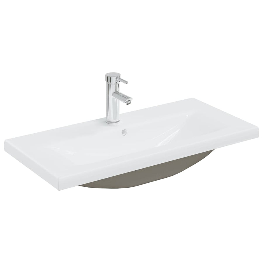 Wastafelkast met ingebouwde wastafel spaanplaat zwart 1 80 x 38.5 x 46 cm Zwart