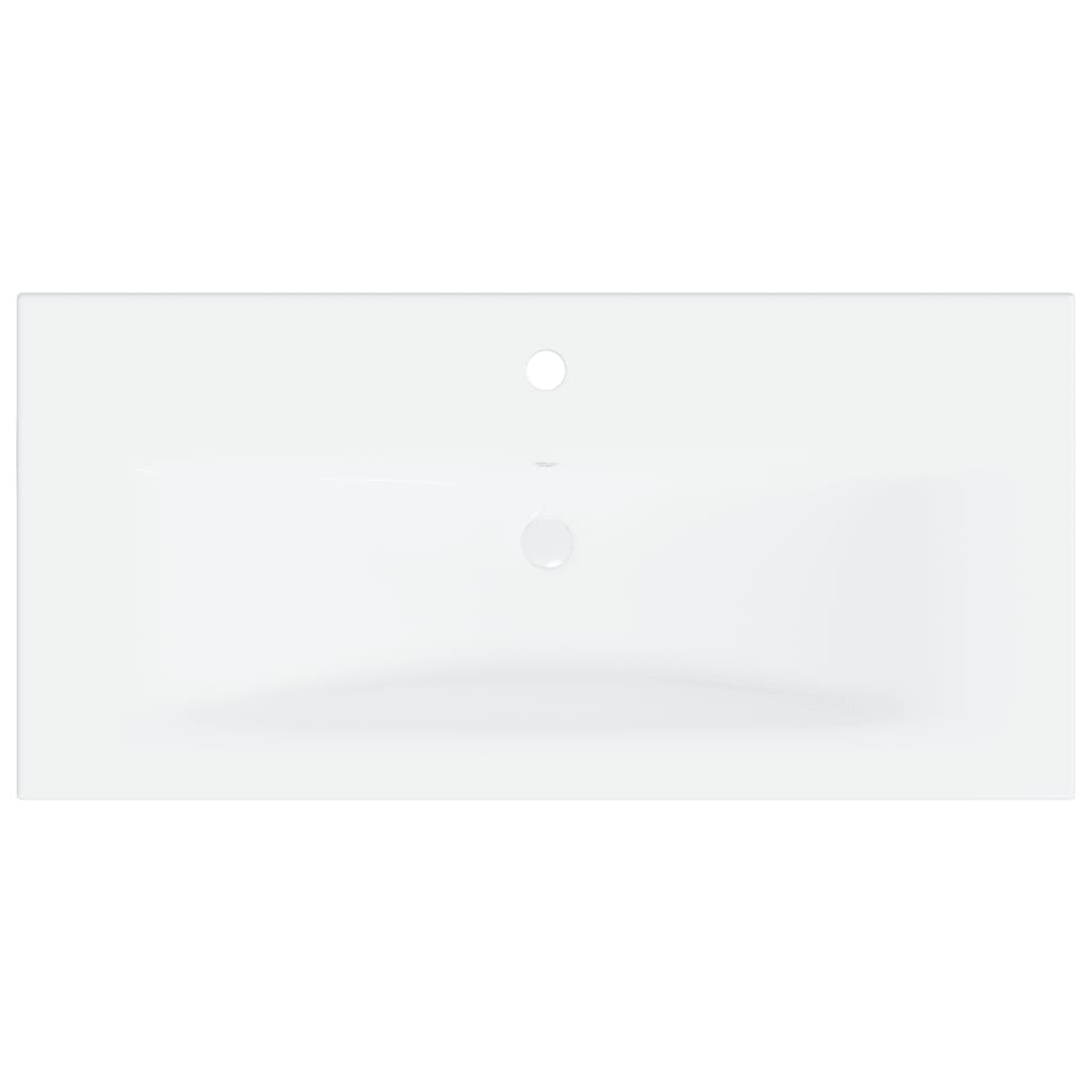 Wastafelkast met ingebouwde wastafel spaanplaat zwart 1 80 x 38.5 x 46 cm Zwart