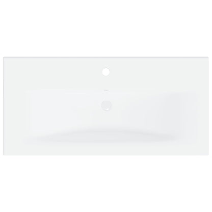 Wastafelkast met ingebouwde wastafel spaanplaat zwart 1 80 x 38.5 x 46 cm Zwart