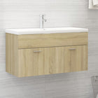 Wastafelkast met wastafel 90x38.5x46 cm spaanplaat sonoma eiken