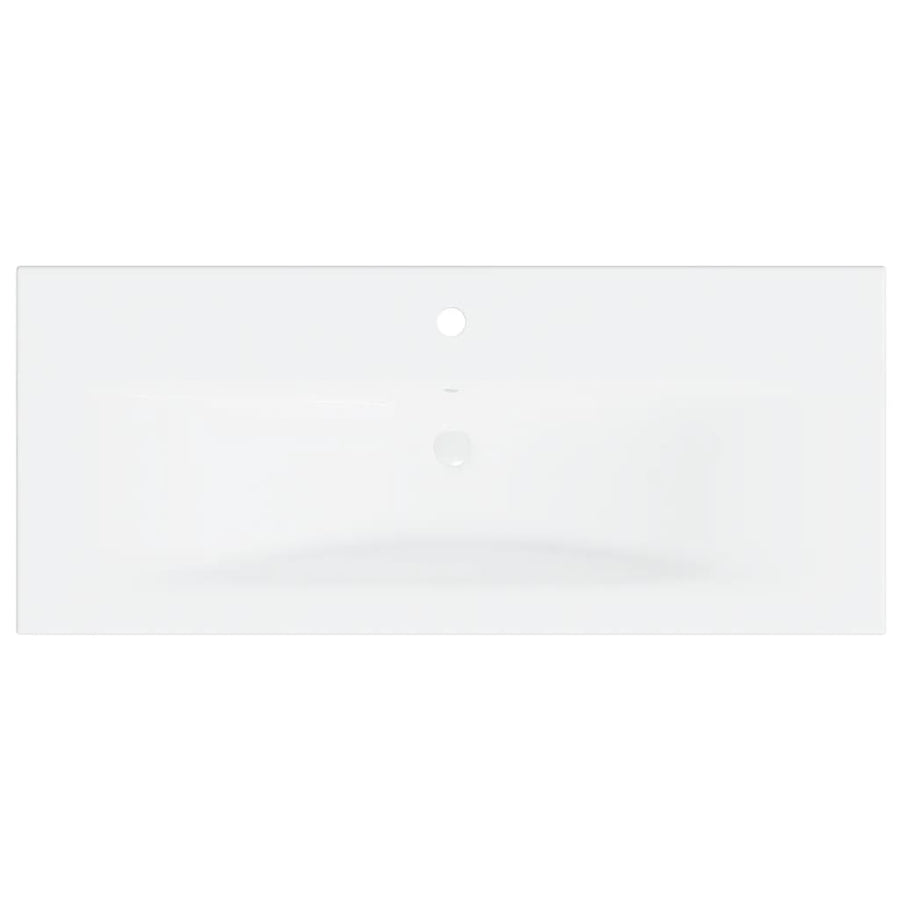 Wastafelkast met ingebouwde wastafel spaanplaat hoogglans wit 1 90 x 38.5 x 46 cm Hoogglans wit