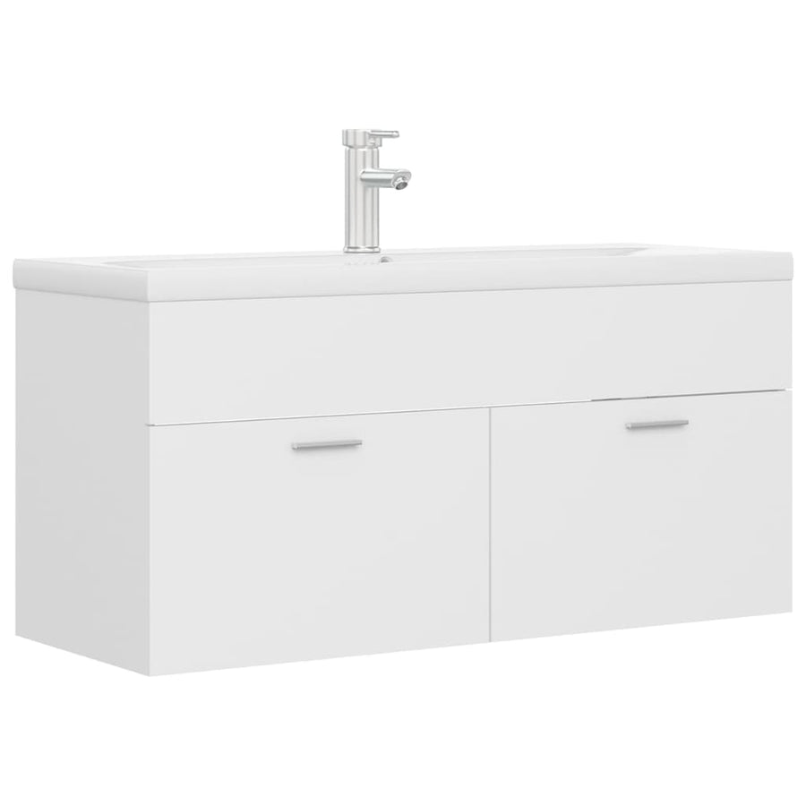Wastafelkast Met Ingebouwde Wastafel Spaanplaat 1 100 x 38.5 x 46 cm Wit