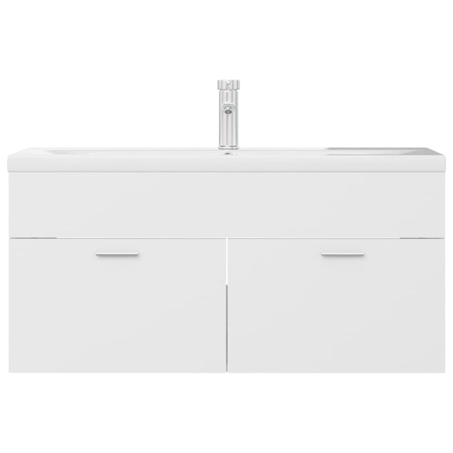 Wastafelkast Met Ingebouwde Wastafel Spaanplaat 1 100 x 38.5 x 46 cm Wit
