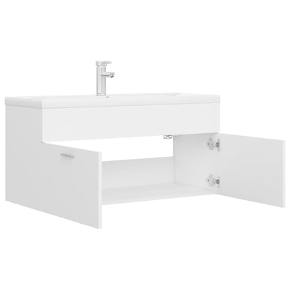 Wastafelkast Met Ingebouwde Wastafel Spaanplaat 1 100 x 38.5 x 46 cm Wit