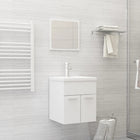 Bathroom furniture set, treated wood, white