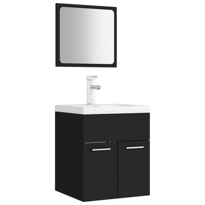 Badkamermeubelset Spaanplaat Zwart 41 x 38.5 x 46 cm