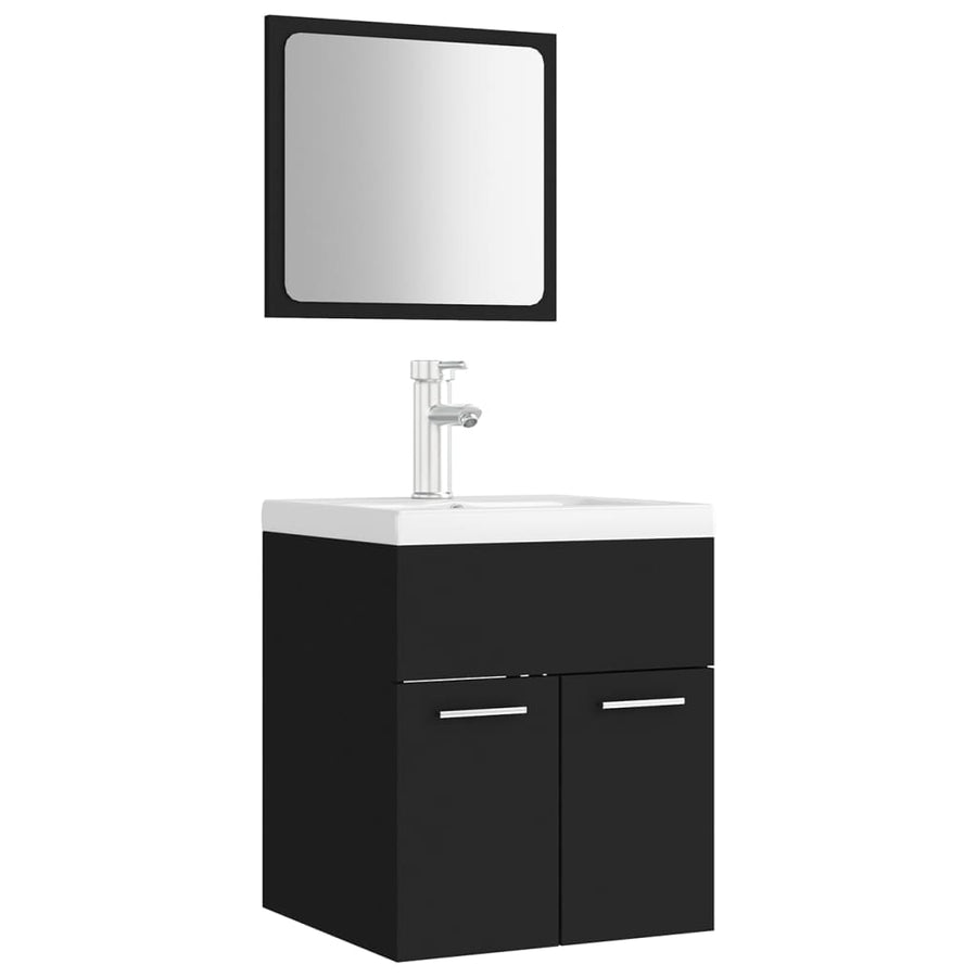 Badkamermeubelset Spaanplaat Zwart 41 x 38.5 x 46 cm