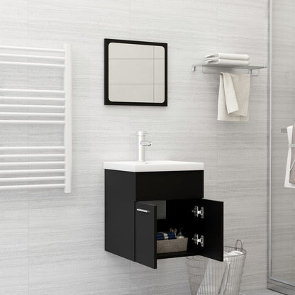 Badkamermeubelset Spaanplaat Zwart 41 x 38.5 x 46 cm