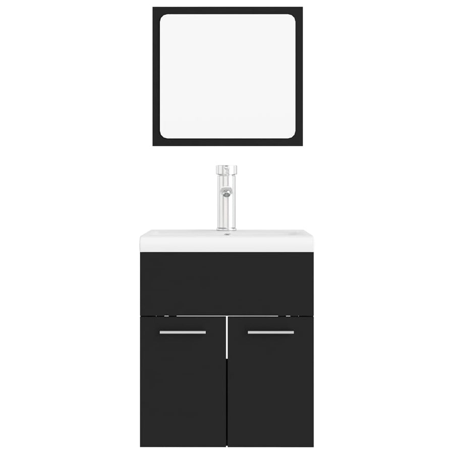 Badkamermeubelset Spaanplaat Zwart 41 x 38.5 x 46 cm