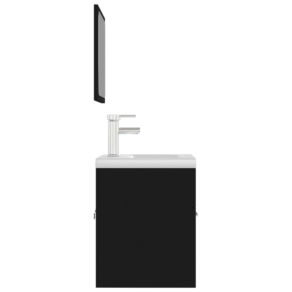 Badkamermeubelset Spaanplaat Zwart 41 x 38.5 x 46 cm