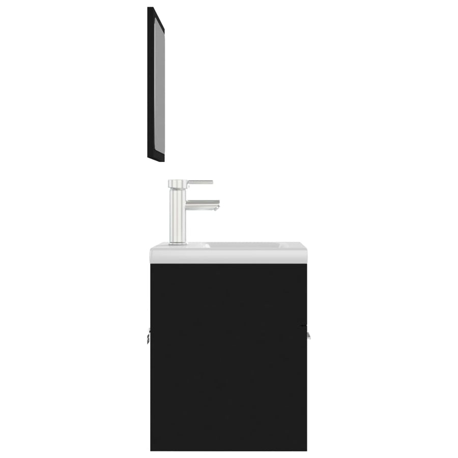 Badkamermeubelset Spaanplaat Zwart 41 x 38.5 x 46 cm