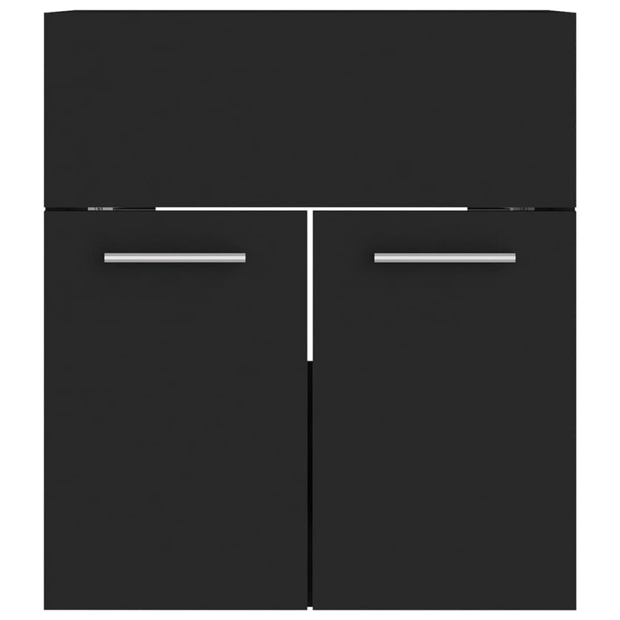 Badkamermeubelset Spaanplaat Zwart 41 x 38.5 x 46 cm