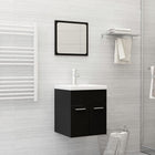 Badkamermeubelset spaanplaat zwart 41x38.5x46 cm