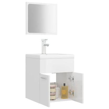 Badkamermeubelset Spaanplaat Hoogglans Wit 41 x 38.5 x 46 cm