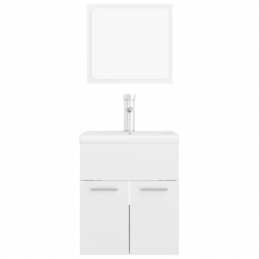 Badkamermeubelset Spaanplaat Hoogglans Wit 41 x 38.5 x 46 cm
