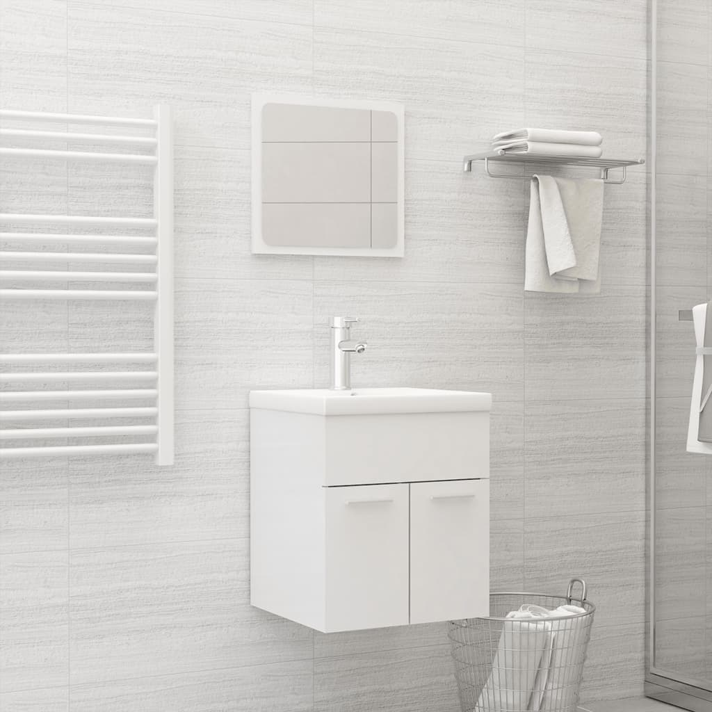 Badkamermeubelset Spaanplaat Hoogglans Wit 41 x 38.5 x 46 cm