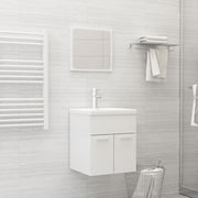 Badkamermeubelset spaanplaat 41x38.5x46 cm hoogglans wit
