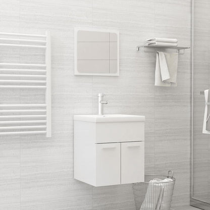 Badkamermeubelset Spaanplaat Hoogglans Wit 41 x 38.5 x 46 cm