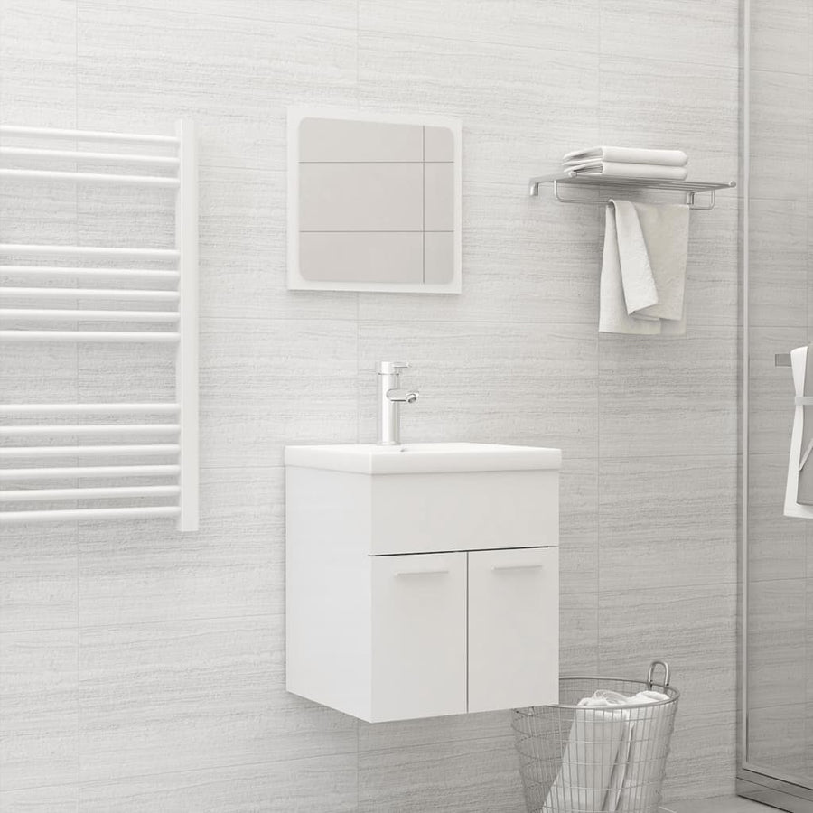 Badkamermeubelset Spaanplaat Hoogglans Wit 41 x 38.5 x 46 cm