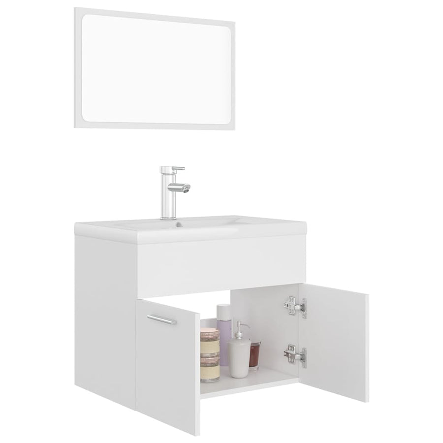 Badkamermeubelset Spaanplaat 60 x 38.5 x 46 cm Wit