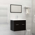 Bathroom furniture set particle board black