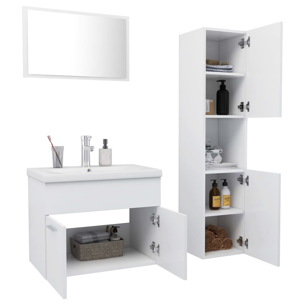 Badkamermeubelset Spaanplaat 60 x 38.5 x 46 cm Wit