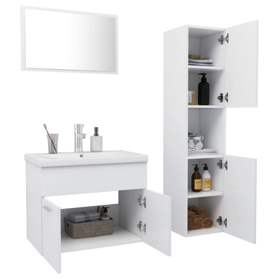 Badkamermeubelset Spaanplaat 60 x 38.5 x 46 cm Wit