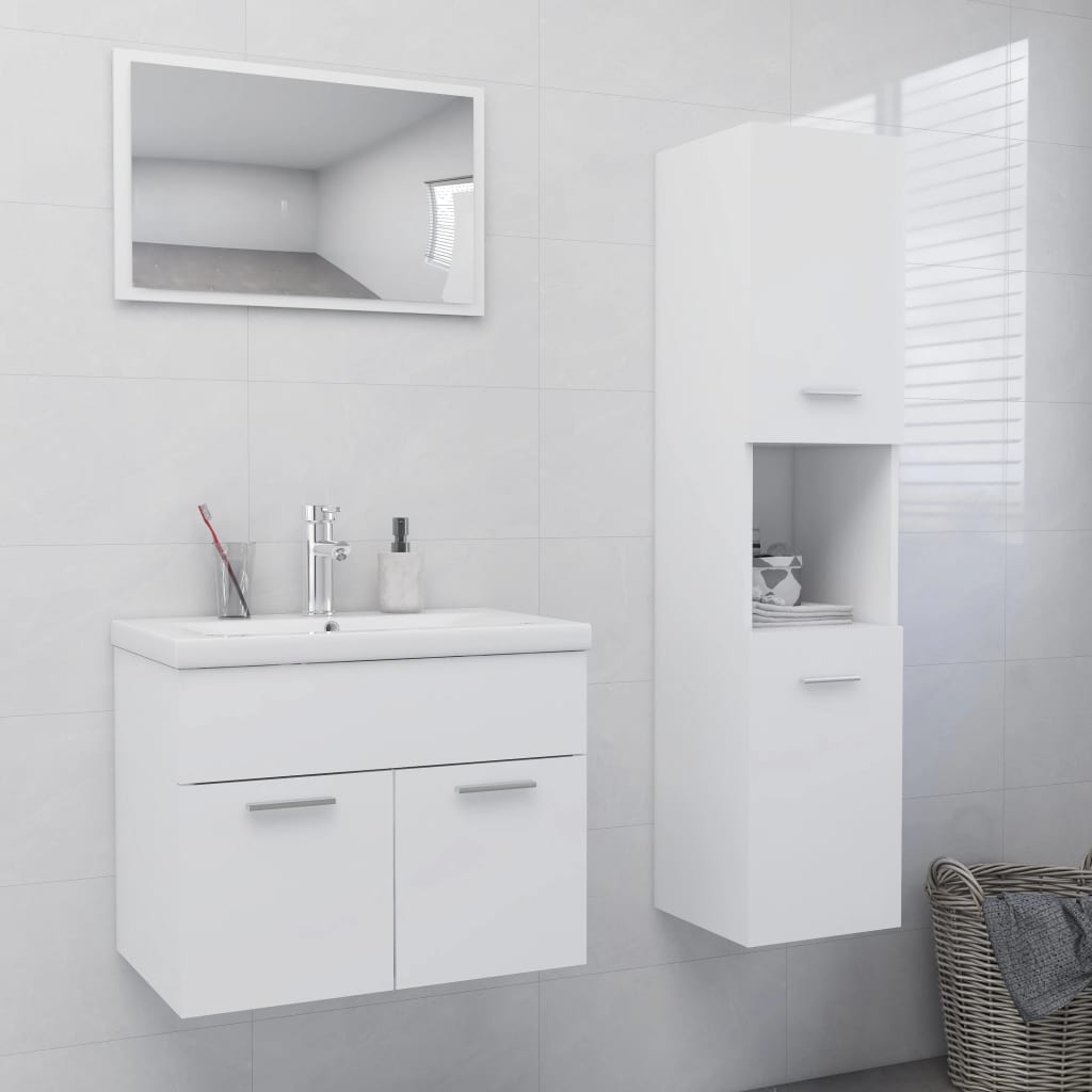 Badkamermeubelset Spaanplaat 60 x 38.5 x 46 cm Wit