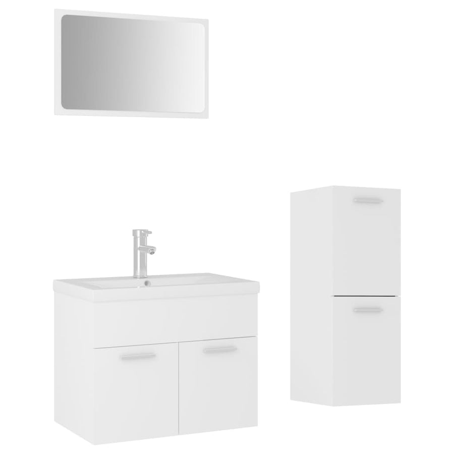 Badkamermeubelset Spaanplaat 60 x 38.5 x 46 cm Wit