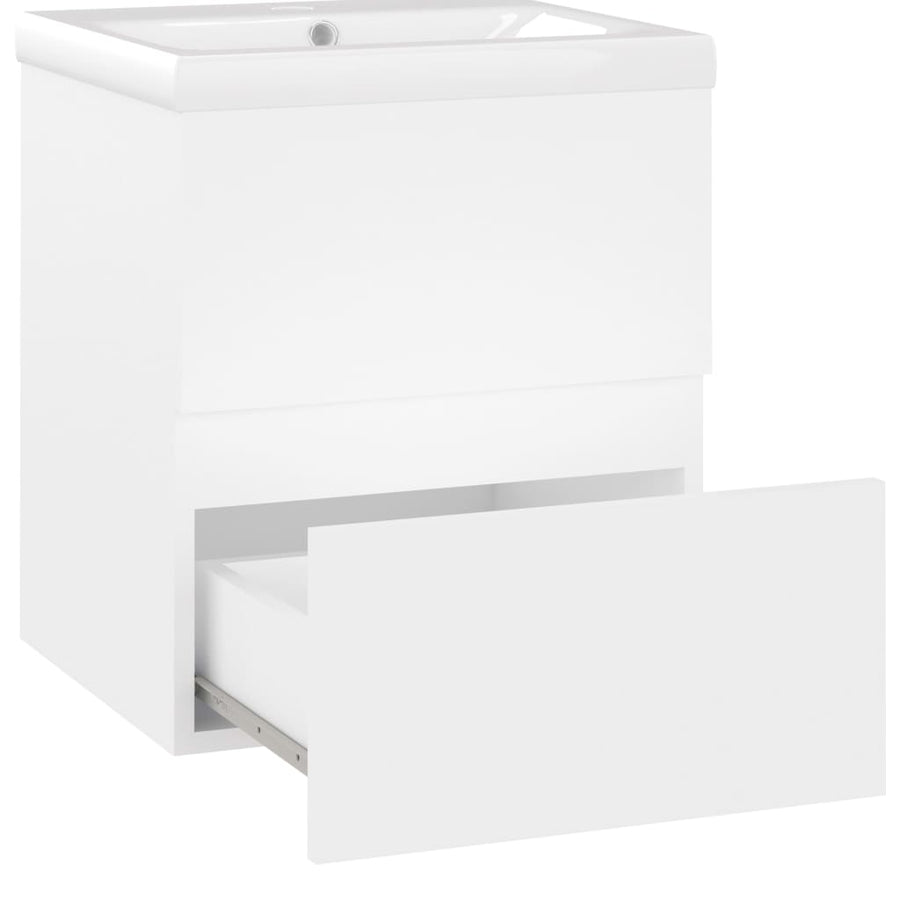 Wastafelkast Met Ingebouwde Wastafel Spaanplaat Wit 41 x 38.5 x 45 cm zonder spiegel
