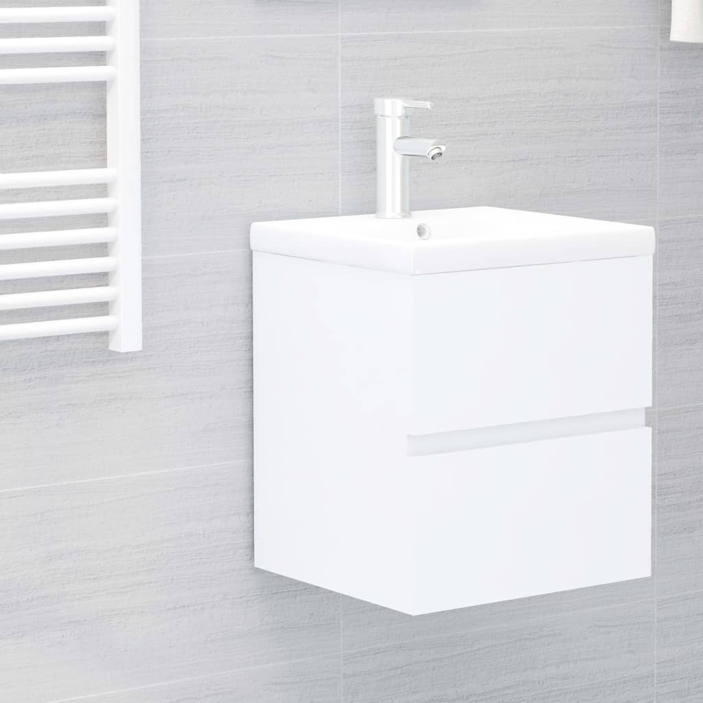 Wastafelkast Met Ingebouwde Wastafel Spaanplaat Wit 41 x 38.5 x 45 cm zonder spiegel