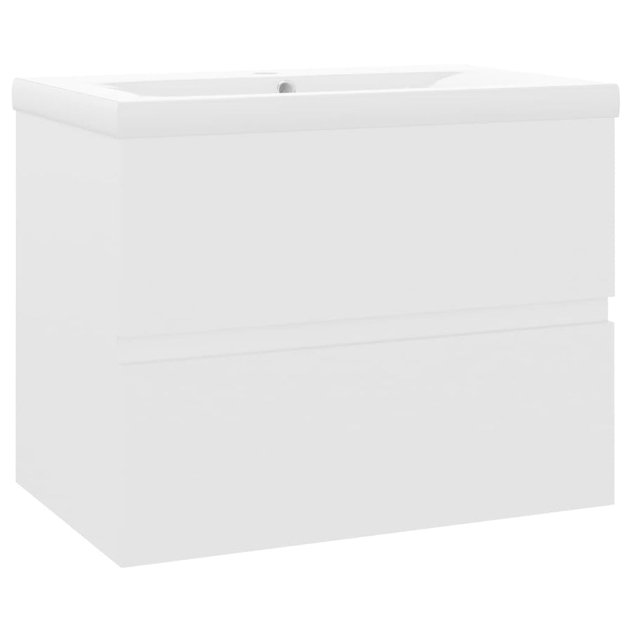 Wastafelkast Met Ingebouwde Wastafel Spaanplaat Wit 60 x 38.5 x 45 cm zonder kraan & afvoer