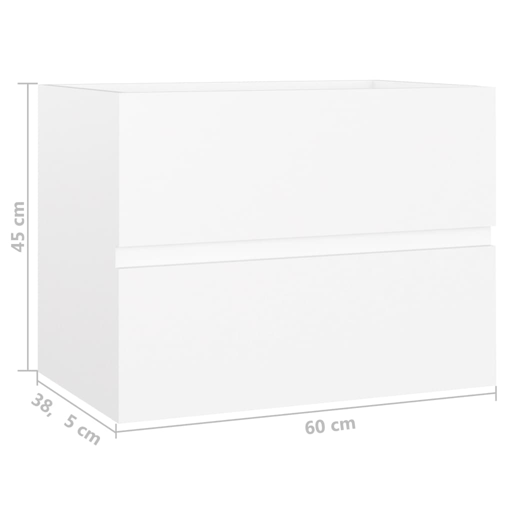Wastafelkast Met Ingebouwde Wastafel Spaanplaat Wit 60 x 38.5 x 45 cm zonder kraan & afvoer