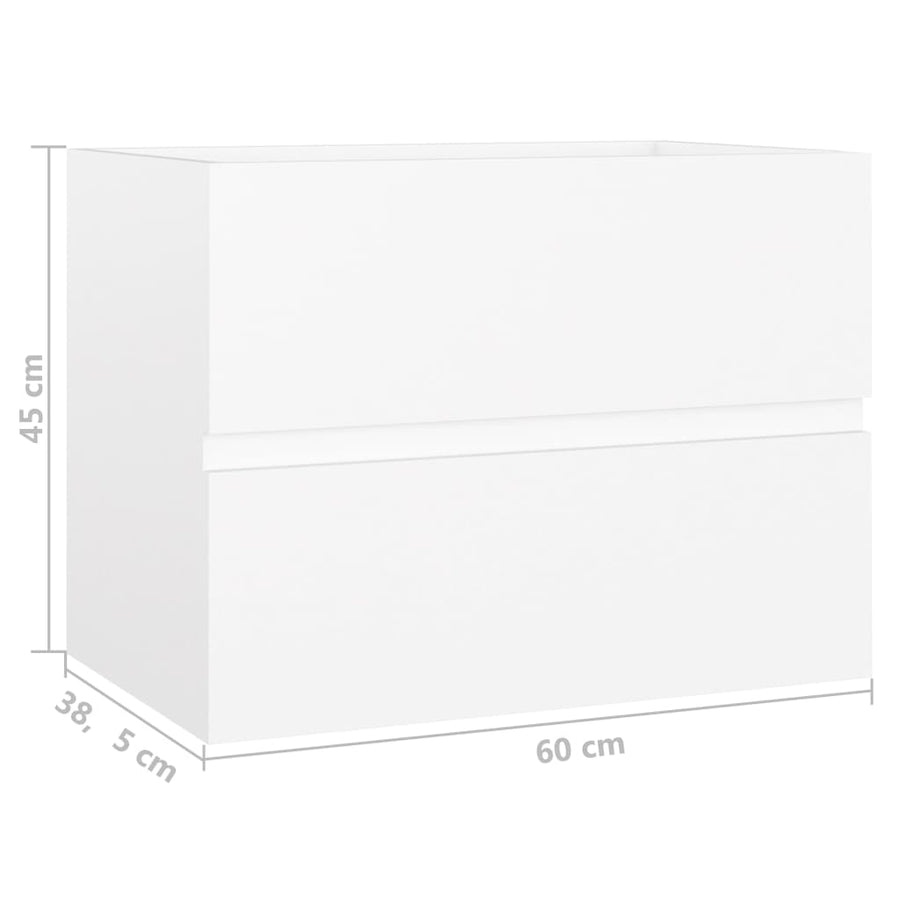 Wastafelkast Met Ingebouwde Wastafel Spaanplaat Wit 60 x 38.5 x 45 cm zonder kraan & afvoer